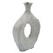 Kingston Living Ceramic Cut Out Beaded Oval Vase - 13" - Silver